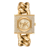 Michael Kors MK Chain Lock Ladies Three-Hand Gold-Tone Stainless Steel Watch