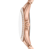 Michael Kors Harlowe Ladies Three-Hand Rose Gold-Tone Stainless Steel Watch