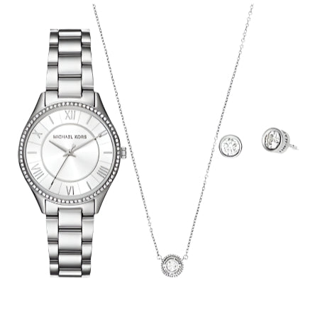 Michael Kors Mini Lauryn Ladies Silver-Tone Watch and Jewelry Gift Set | departure-to-desk | Fashion Watches | GCC | new-season-2025 | Watch | Watch Set | Watches | Women | Womens | Womens Watches Michael Kors Mini Lauryn Ladies Silver-Tone Watch and Jewelry Gift Set | departure-to-desk | Fashion Watches | GCC | new-season-2025 | Watch | Watch Set | Watches | Women | Womens | Womens Watches