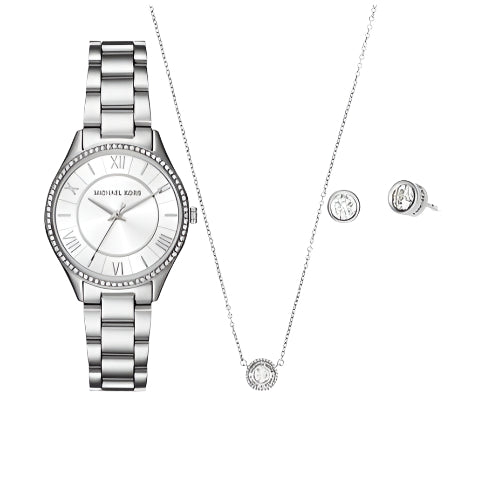 Michael Kors Mini Lauryn Ladies Silver-Tone Watch and Jewelry Gift Set | departure-to-desk | Fashion Watches | GCC | new-season-2025 | Watch | Watch Set | Watches | Women | Womens | Womens Watches Michael Kors Mini Lauryn Ladies Silver-Tone Watch and Jewelry Gift Set | departure-to-desk | Fashion Watches | GCC | new-season-2025 | Watch | Watch Set | Watches | Women | Womens | Womens Watches