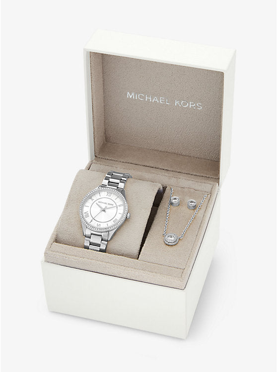 Michael Kors Mini Lauryn Ladies Silver-Tone Watch and Jewelry Gift Set | departure-to-desk | Fashion Watches | GCC | new-season-2025 | Watch | Watch Set | Watches | Women | Womens | Womens Watches Michael Kors Mini Lauryn Ladies Silver-Tone Watch and Jewelry Gift Set | departure-to-desk | Fashion Watches | GCC | new-season-2025 | Watch | Watch Set | Watches | Women | Womens | Womens Watches