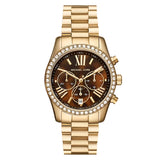 Michael Kors Lexington Lux Chronograph Ladies Gold-Tone Stainless Steel Watch