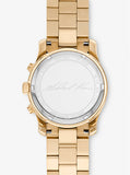 Michael Kors Runway Ladies Blue Dial Gold-Tone Watch