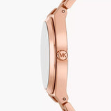 Michael Kors Lennox Ladies Three-Hand Rose Gold-Tone Stainless Steel Watch