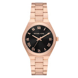 Michael Kors Lennox Ladies Three-Hand Rose Gold-Tone Stainless Steel Watch