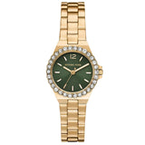 Michael Kors Lennox Ladies Green Dial Three-Hand Gold-Tone Stainless Steel Watch