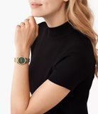 Michael Kors Lennox Ladies Green Dial Three-Hand Gold-Tone Stainless Steel Watch