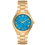 Michael Kors Lennox Ladies Three-Hand Gold-Tone Stainless Steel Watch