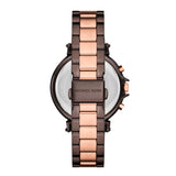 Michael Kors Maren Chronograph Ladies Chocolate and Rose Gold-Tone Stainless Steel Watch