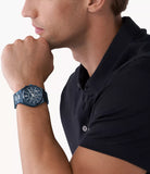 Michael Kors Lennox Chronograph Gents Blue Stainless Steel Watch