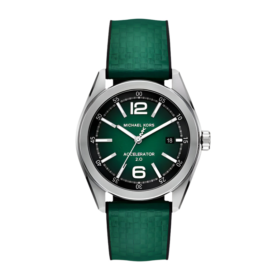 Michael Kors Accelerator 2.0 Gents Three-Hand Date Green Nylon and Silicone Watch | Fashion Watches | Men | Mens | Mens Watches | new-season-2025 | Watch | Watches Michael Kors Accelerator 2.0 Gents Three-Hand Date Green Nylon and Silicone Watch | Fashion Watches | Men | Mens | Mens Watches | new-season-2025 | Watch | Watches
