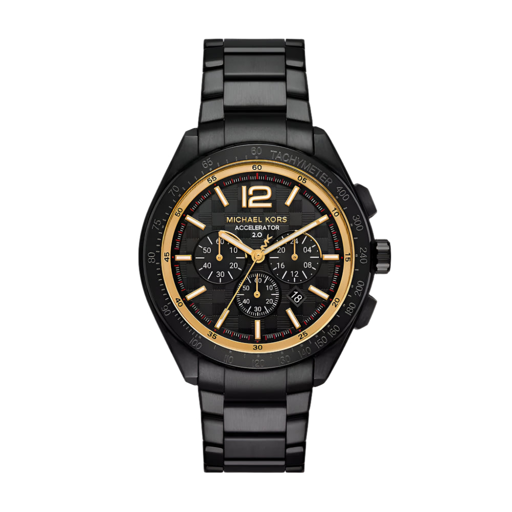 Michael Kors Accelerator 2.0 Chronograph Gents Black Stainless Steel Watch | Fashion Watches | Men | Mens | Mens Watches | new-season-2025 | Watch | Watches