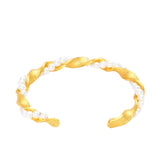 Michella Women's Twisted Gold Plated & Pearl Cuff Bracelet