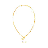 Michella Women's Gold Plated Arabic Letter Necklace with Crystal Accents