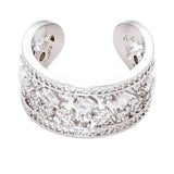 Michella Women's Silver Crystal Statement Ring