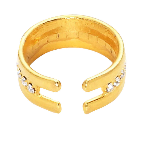 Michella Women's Gold Plated Adjustable Ring – Blue Salon