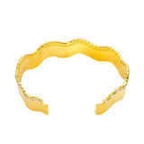 Michella Women's Handmade Gold Plated Wavy Bracelet Bangle