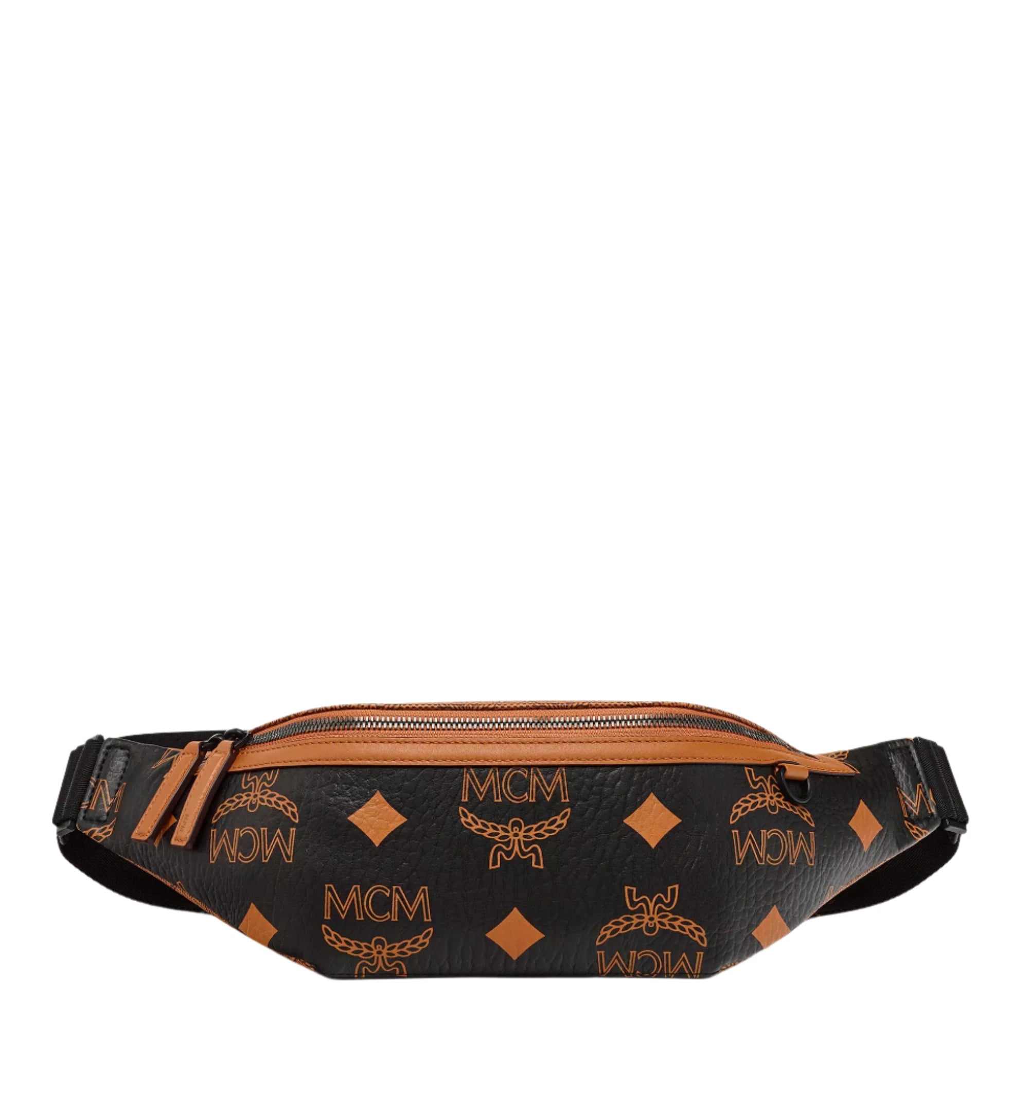 MCM Fursten Belt Bag in Monogram Mix Black Medium Bluesalon