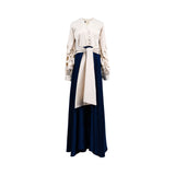 Moonmains Women's High Neck with Long Sleeve Purple Gown