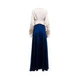 Moonmains Women's High Neck with Long Sleeve Purple Gown