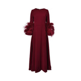 Moonmains Women's Maxi Maroon Long Dress