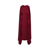 Moonmains Women's Veriana Cap Maxi Maroon Long Dress