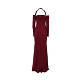 Moonmains Women's Helnana Burgundy Long Dress