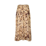 Momoni Women's Floral Print Pleated Maxi Skirt
