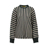 Striped long-sleeve knit top by MOMONI with ribbed cuffs, round neckline, and relaxed fit.