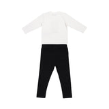 Moschino Kids White & Black Tracksuit for Baby Girl with Teddy Bear and Logo
