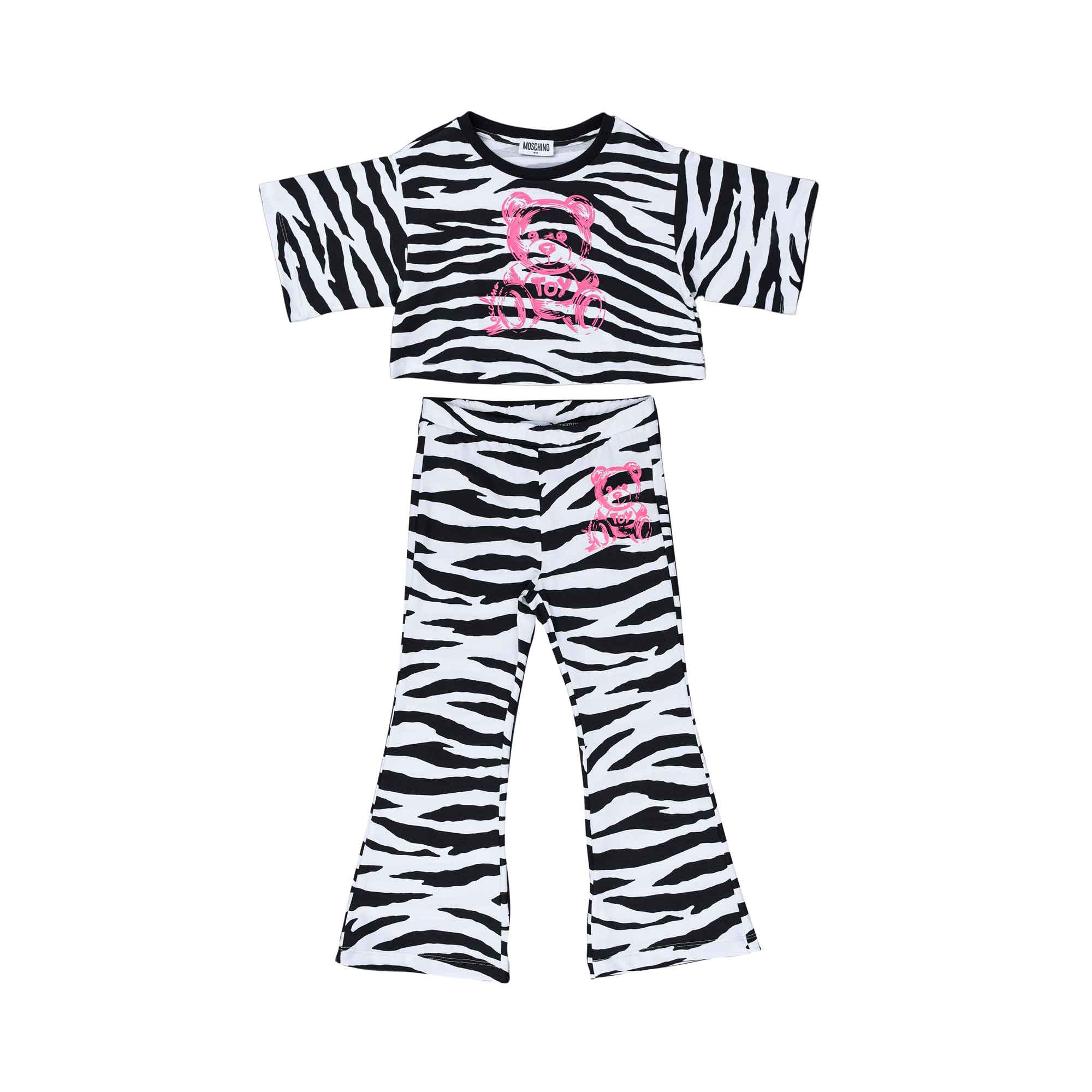 Moschino Kids Girl's Zebra Striped Set of T-Shirt & Trouser | GCC | Kids and Teens | Kids and Teens Girl Sets | Kids and Teens Sets | Kids Clothing | Kids Fashion | Kids Girls (3 YRS -16 YRS) | Kids Teen Collection | Sets Moschino Kids Girl's Zebra Striped Set of T-Shirt & Trouser | GCC | Kids and Teens | Kids and Teens Girl Sets | Kids and Teens Sets | Kids Clothing | Kids Fashion | Kids Girls (3 YRS -16 YRS) | Kids Teen Collection | Sets