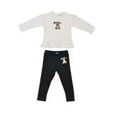Moschino Kids Baby Girl's White & Black Set of Top & Leggings