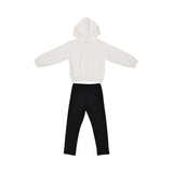 Kids Fashion Boy's White & Black Set of Sweatshirt & Legging
