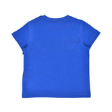 The back of the royal blue baby T-shirt showing clean stitching and soft jersey texture.