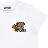 Moschino Kids Baby Girl's  White "Star Teddy" T-Shirt & Patched Denim Jeans Set