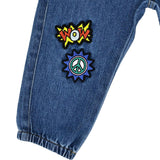 Moschino Kids Baby Girl's  White "Star Teddy" T-Shirt & Patched Denim Jeans Set