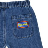 Moschino Kids Baby Girl's  White "Star Teddy" T-Shirt & Patched Denim Jeans Set