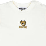 Moschino Kids Baby Boy's White T-Shirt & Blue Striped Linen Trousers Set
