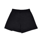Rear view of the black children's shorts showcasing the ribbed waistband and clean design.