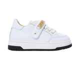 Moschino Kids Baby Girl's White & Gold Sneaker