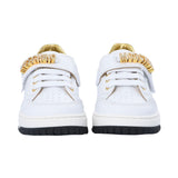 Moschino Kids Baby Girl's White & Gold Sneaker