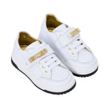 Moschino Kids Baby Girl's White & Gold Sneaker