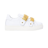 Moschino Kids Girl's White & Gold  Sneaker