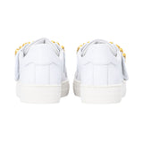 Moschino Kids Girl's White & Gold  Sneaker