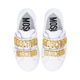 Moschino Kids Girl's White & Gold  Sneaker
