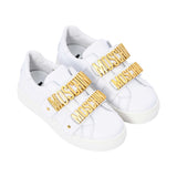 Moschino Kids Girl's White & Gold  Sneaker