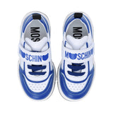 Moschino Kids Boy's White & Blue Sneaker