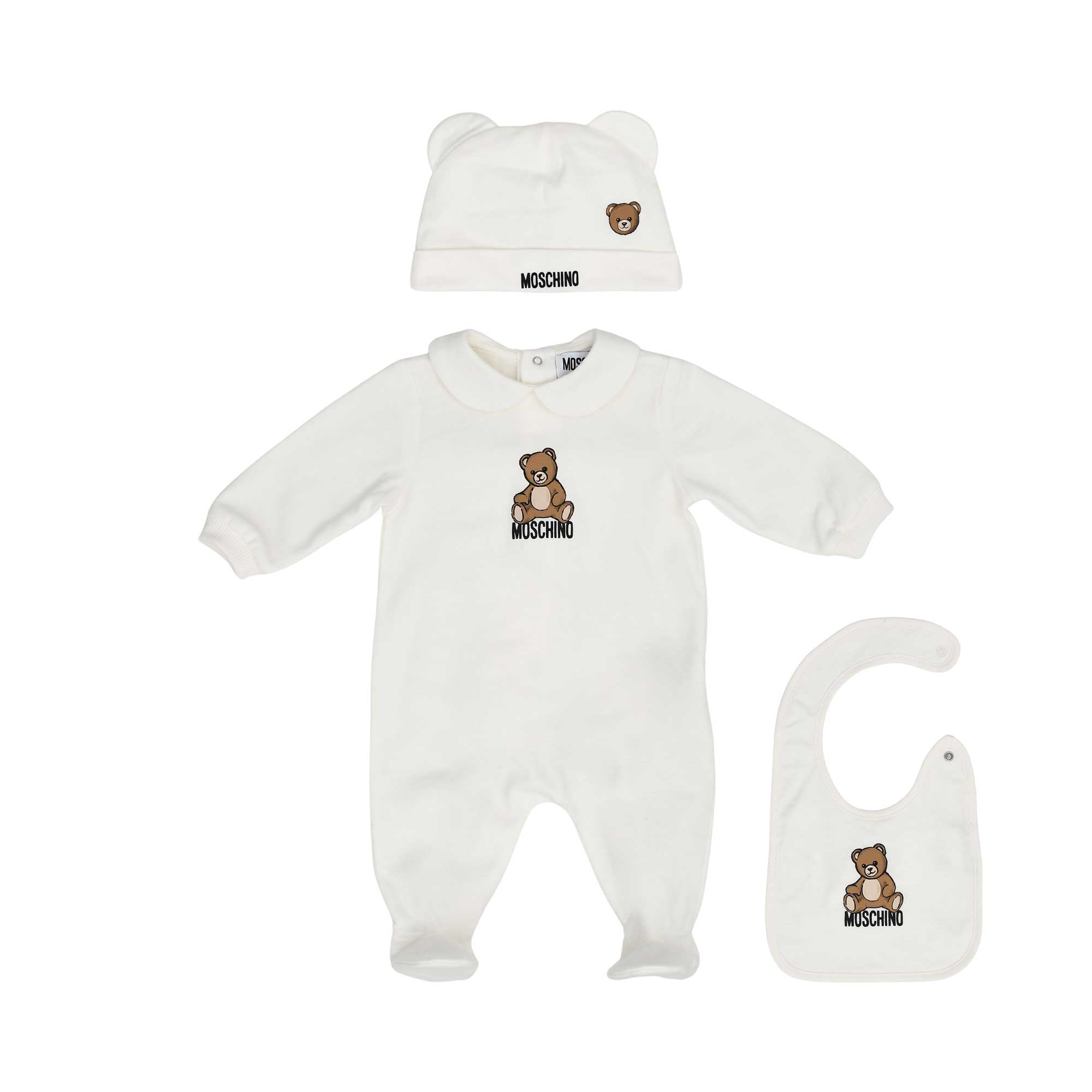 Moschino Kids New Born Cloud Set of Sleepsuit & Hat & Bib | New Born | New Born Babysuits | New Born Boy (0M - 9M) | New Born Boy Babysuits | Set Sleepsuit | Set Sleepsuit & Bib & Hat | Sleepsuit | Sleepsuit Set Moschino Kids New Born Cloud Set of Sleepsuit & Hat & Bib | New Born | New Born Babysuits | New Born Boy (0M - 9M) | New Born Boy Babysuits | Set Sleepsuit | Set Sleepsuit & Bib & Hat | Sleepsuit | Sleepsuit Set