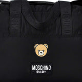 Moschino Kids Baby Black Nylon Changing Bag with Teddy Bear Logo