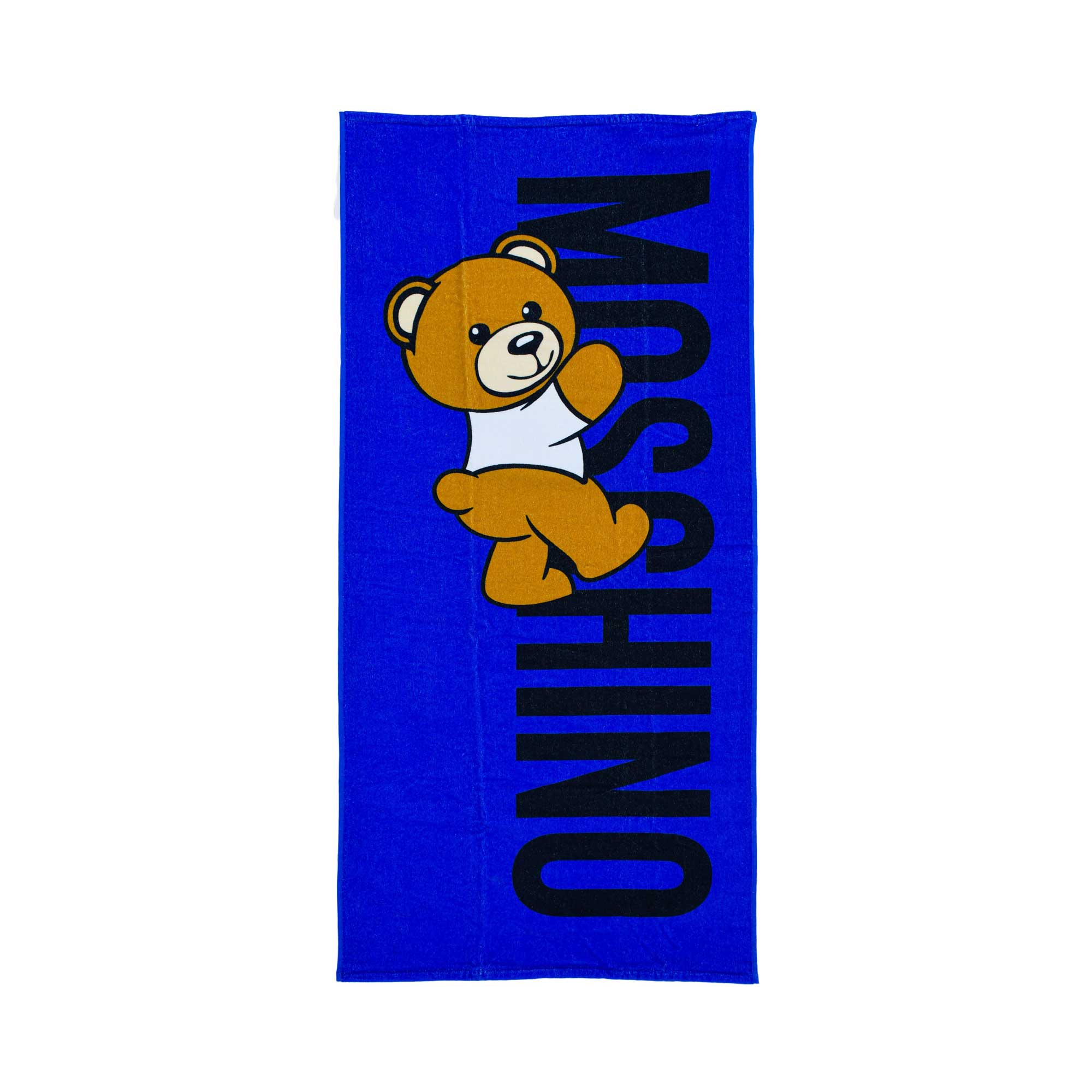 Moschino Kids Text Logo Print Towel – Blue Salon